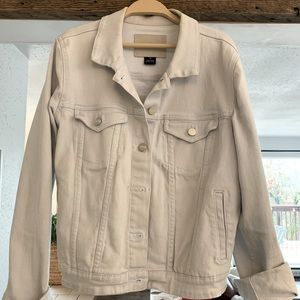 Sanctuary Denim Women’s Denim Jacket screen Printed Size M Like‎ New Ligh…